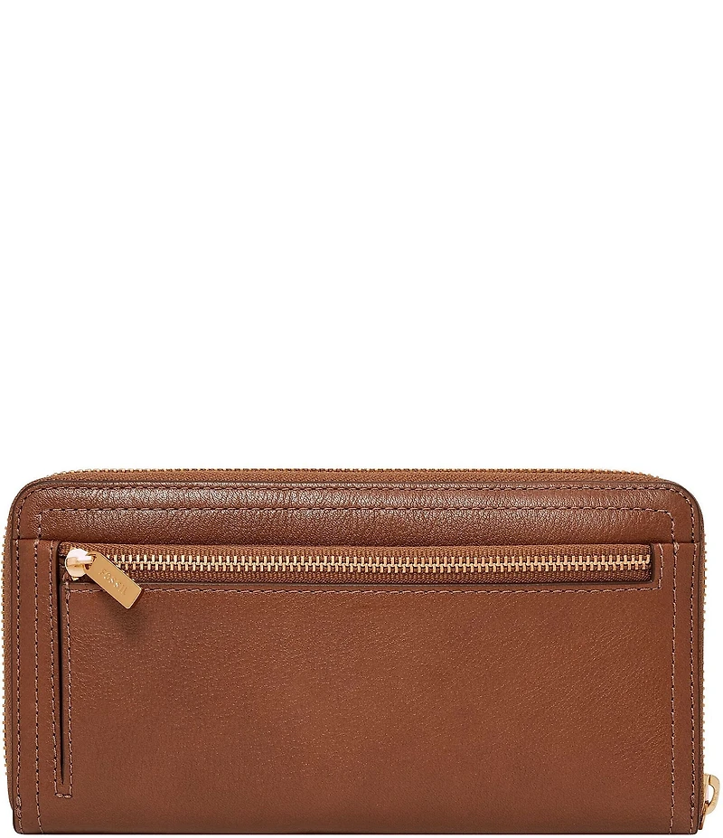 Fossil Logan RFID Zip-Around Leather Wristlet