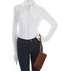 Fossil Logan RFID Zip-Around Leather Wristlet