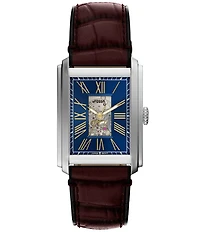 Fossil Men's Carraway Automatic Croco Leather Strap Watch