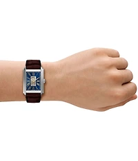 Fossil Men's Carraway Automatic Croco Leather Strap Watch