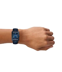 Fossil Men's Carraway Quartz Three-Hand Navy Croco Leather Strap Watch