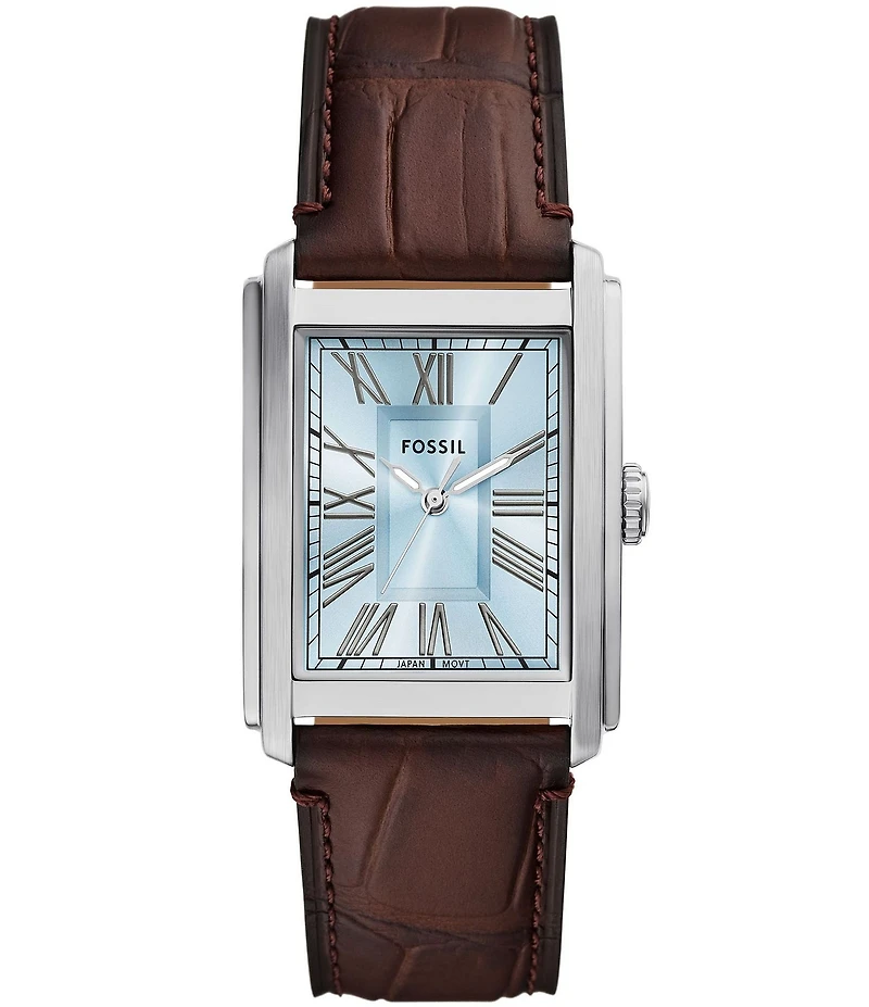 Fossil Men's Carraway Three Hand Croco Leather Watch