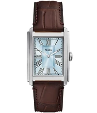 Fossil Men's Carraway Three Hand Croco Leather Watch