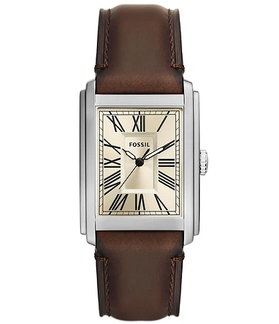 Fossil Men's Carraway Three Hand Brown Leather Watch