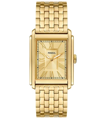 Fossil Men's Carraway Three Hand Gold Tone Stainless Steel Bracelet Watch