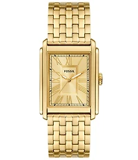 Fossil Men's Carraway Three Hand Gold Tone Stainless Steel Bracelet Watch