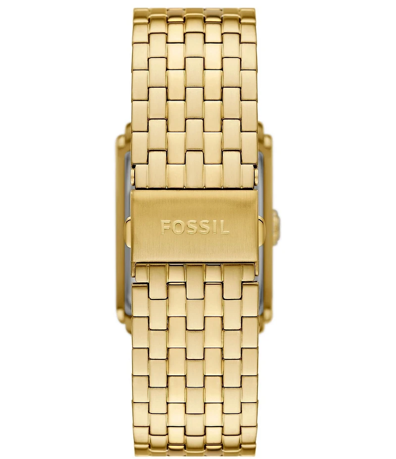 Fossil Men's Carraway Three Hand Gold Tone Stainless Steel Bracelet Watch