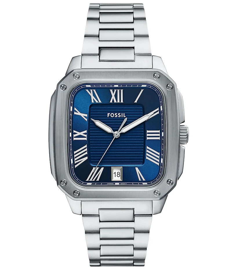 Fossil Men's Crosby Three-Hand Date Stainless Steel Bracelet Watch