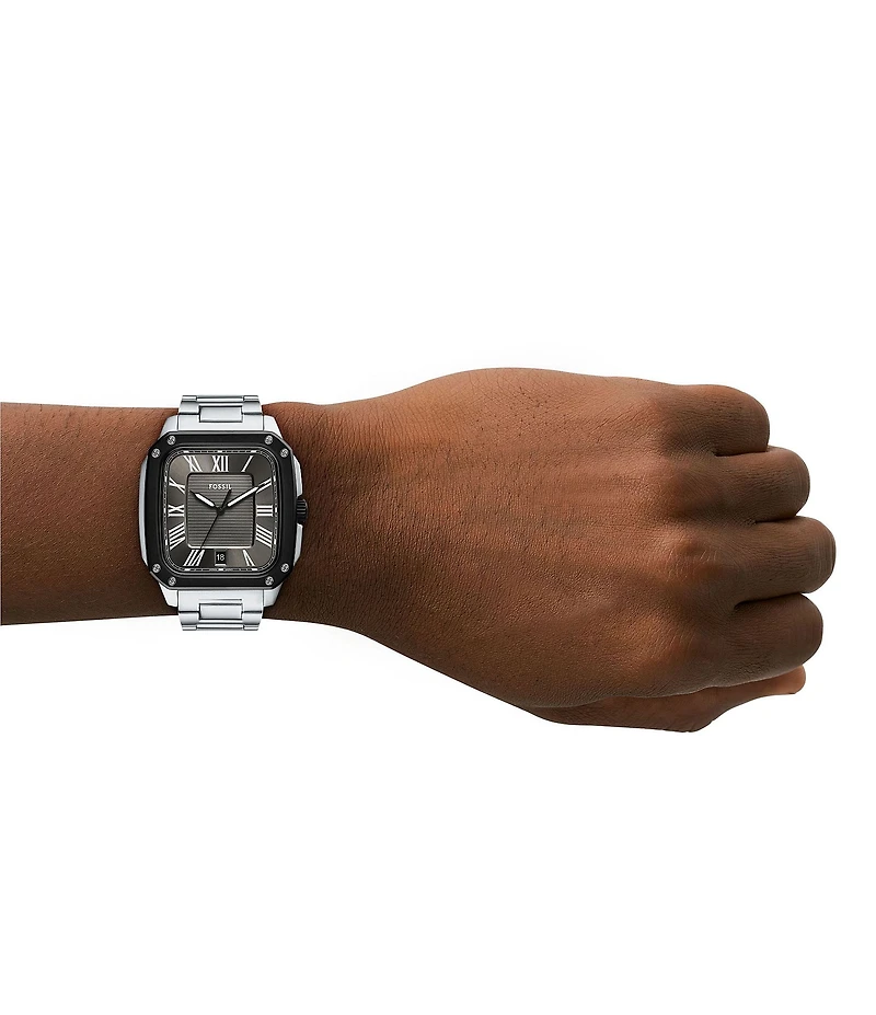 Fossil Men's Crosby Three-Hand Date Stainless Steel Bracelet Watch