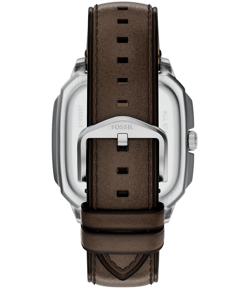 Fossil Men's Crosby Three-Hand Leather Strap Watch