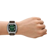 Fossil Men's Crosby Three-Hand Leather Strap Watch