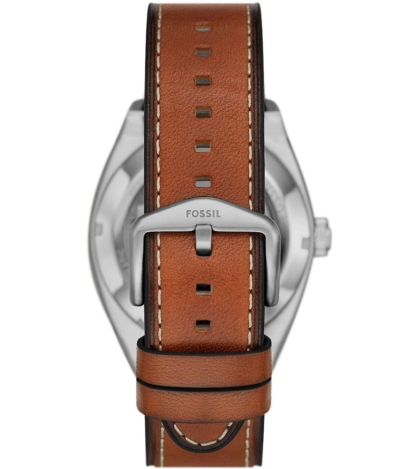 Fossil Men's Everett Automatic Brown Leather Strap Watch