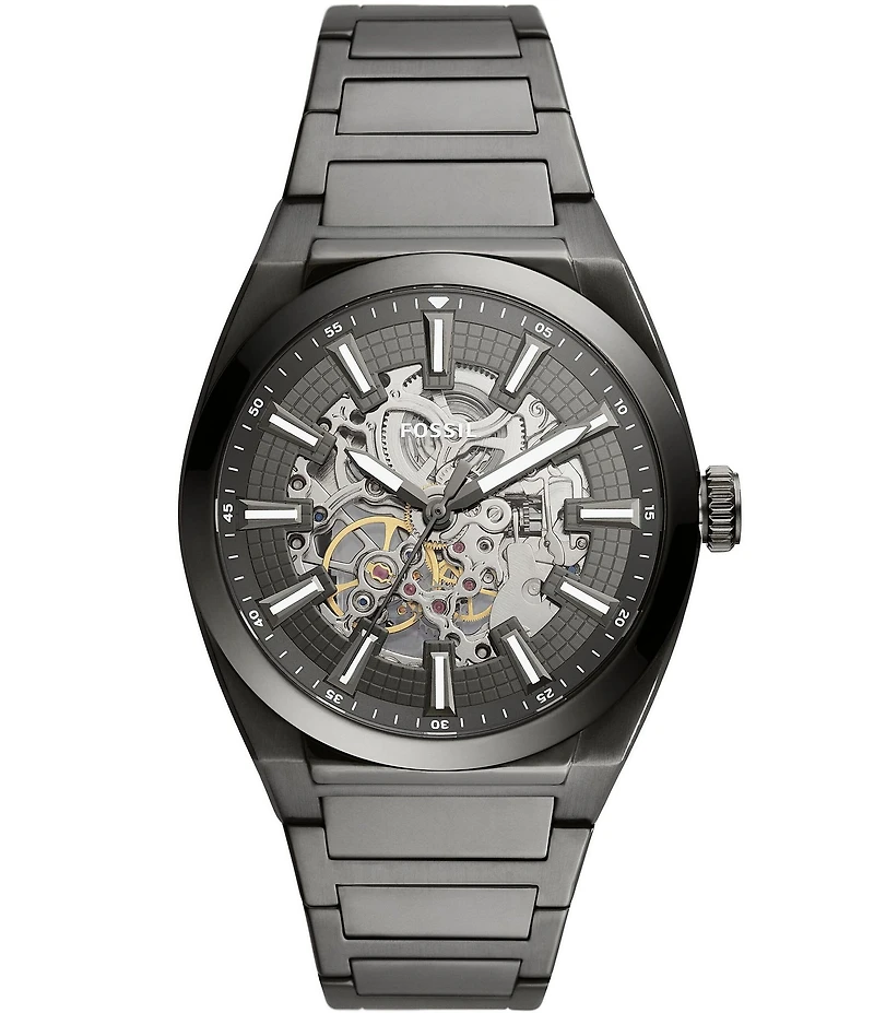 Fossil Men's Everett Automatic Smoke Stainless Steel Bracelet Watch
