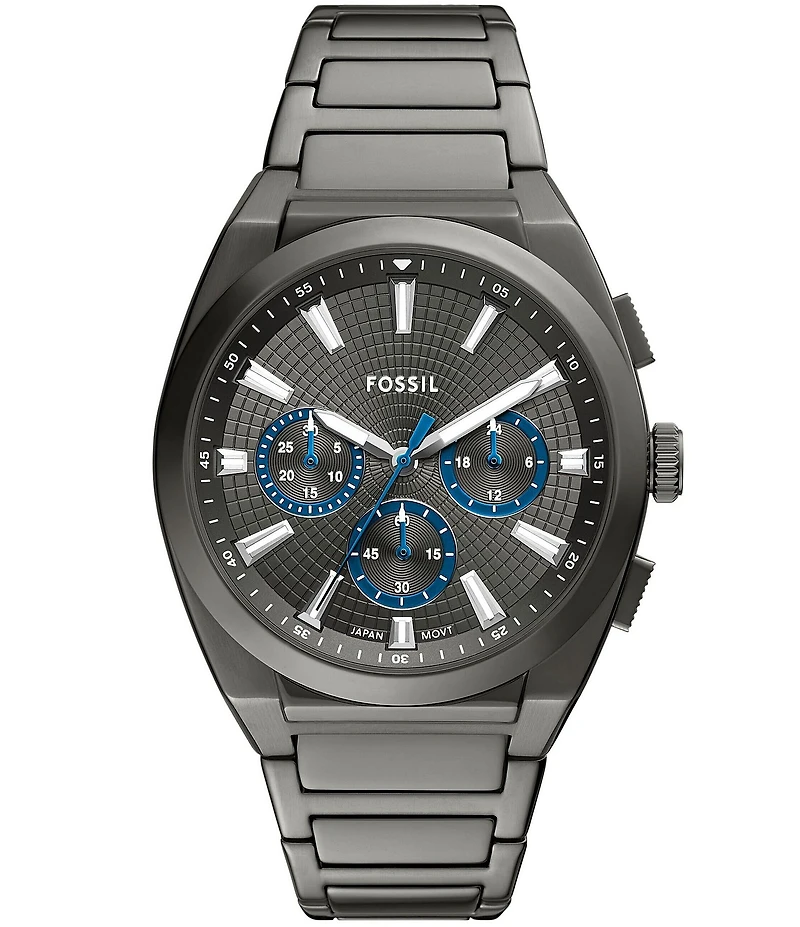 Fossil Men's Everett Chronograph Gunmetal Tone Stainless Steel Bracelet Watch
