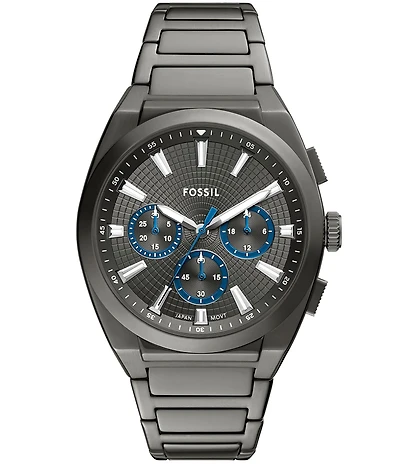 Fossil Men's Everett Chronograph Gunmetal Tone Stainless Steel Bracelet Watch