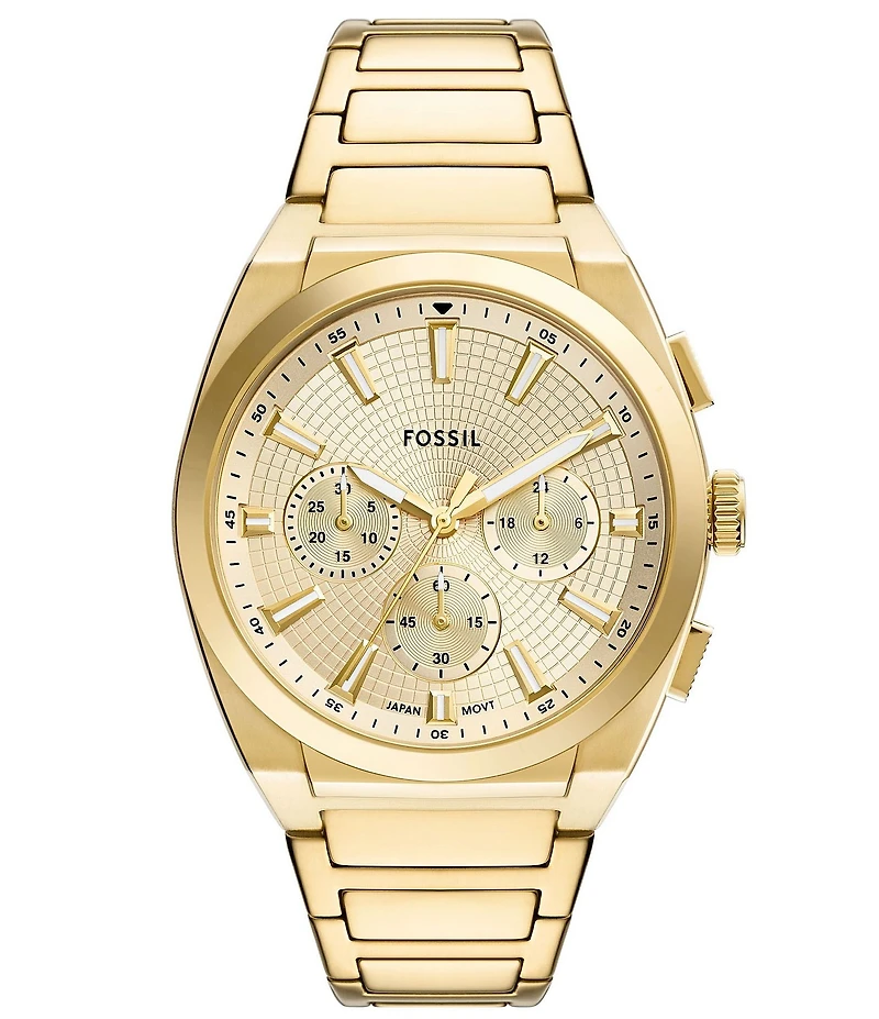 Fossil Men's Everett Quartz Chronograph Gold Tone Stainless Steel Bracelet Watch