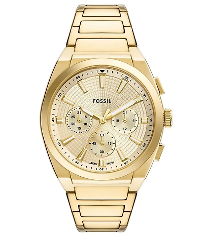 Fossil Men's Everett Quartz Chronograph Gold Tone Stainless Steel Bracelet Watch