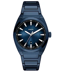 Fossil Men's Everett Quartz Three-Hand Navy Stainless Steel Bracelet Watch