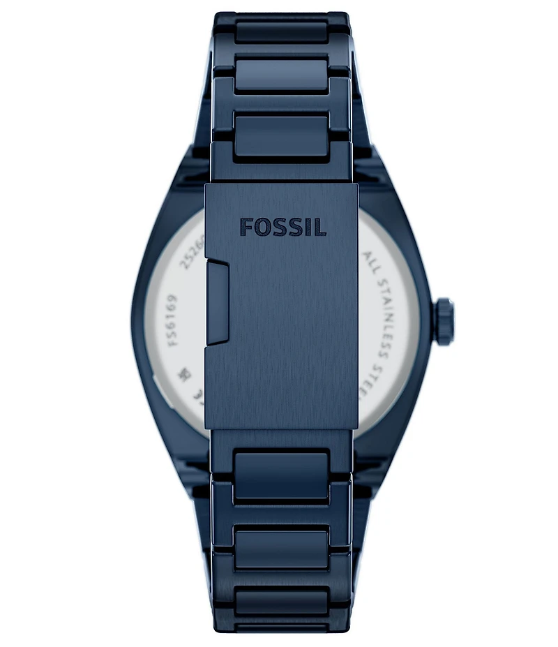 Fossil Men's Everett Quartz Three-Hand Navy Stainless Steel Bracelet Watch