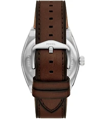Fossil Men's Everett Three-Hand Date Brown Leather Strap Watch