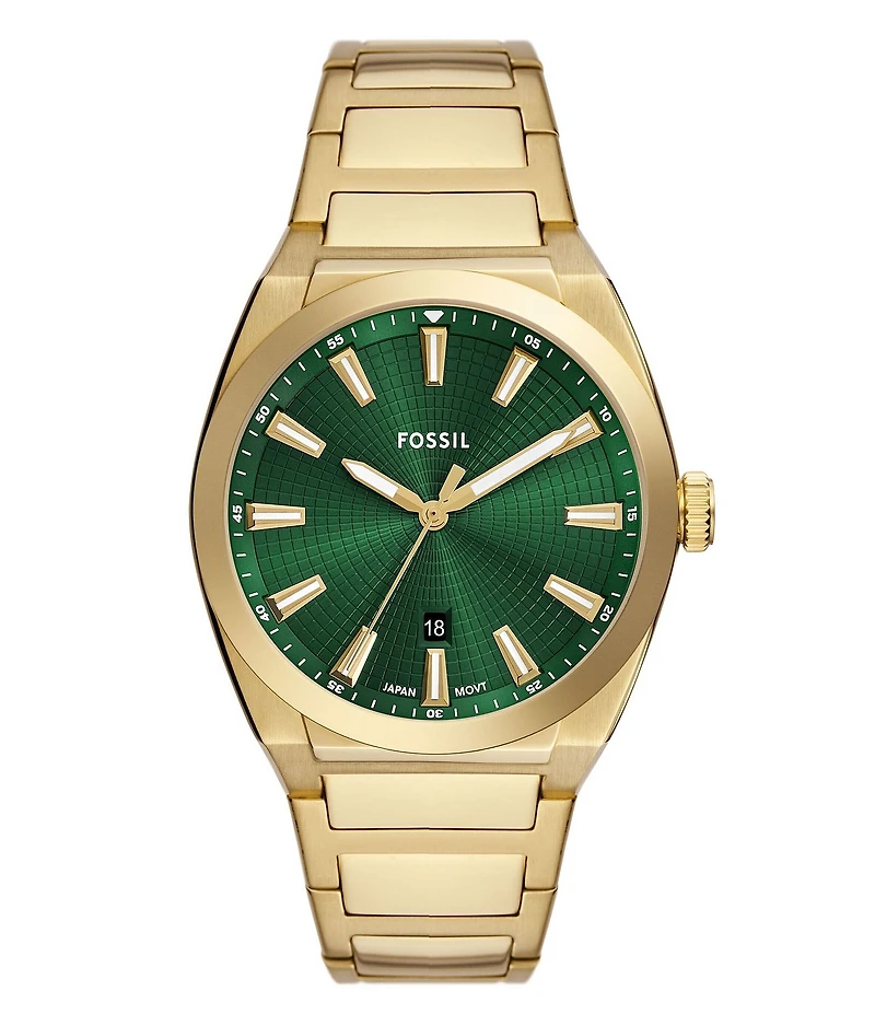 Fossil Men's Everett Three-Hand Gold-Tone Stainless Steel Bracelet Watch