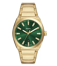 Fossil Men's Everett Three-Hand Gold-Tone Stainless Steel Bracelet Watch