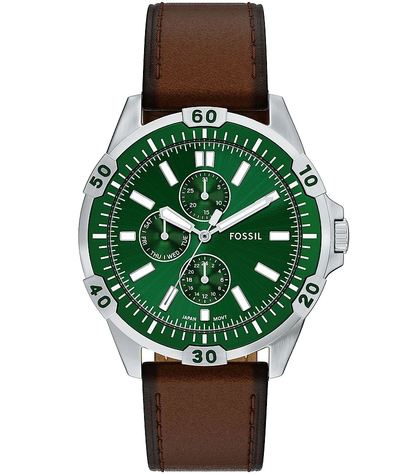 Fossil Men's Garrett Chronograph Brown Leather Strap Watch