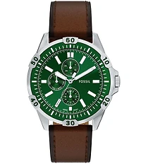 Fossil Men's Garrett Chronograph Brown Leather Strap Watch