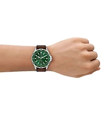 Fossil Men's Garrett Chronograph Brown Leather Strap Watch