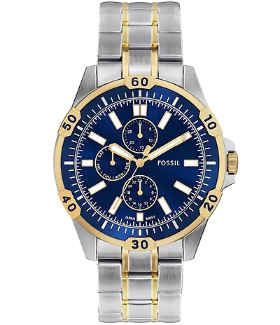 Fossil Men's Garrett Chronograph Two Tone Stainless Steel Bracelet Watch
