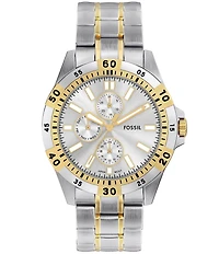 Fossil Men's Garrett Chronograph Two Tone Stainless Steel Bracelet Watch