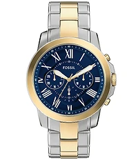 Fossil Men's Grant Quartz Chronograph Stainless Steel Bracelet Watch