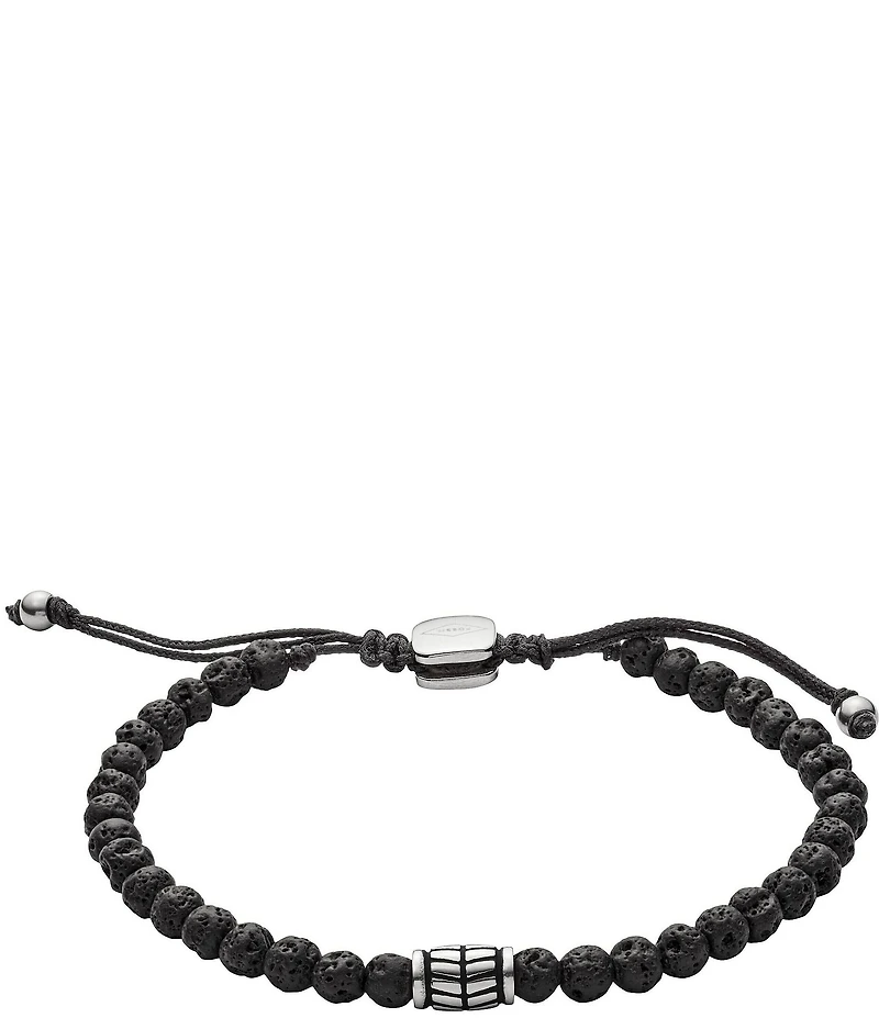 Fossil Men's Lava Bead Adjustable Bracelet