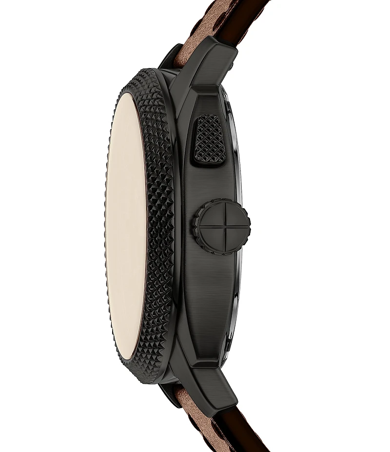 Fossil Men's Machine Big Tic Ana-Digi Brown Leather Strap Watch