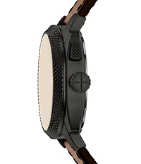 Fossil Men's Machine Big Tic Ana-Digi Brown Leather Strap Watch