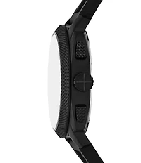 Fossil Men's Machine Quartz Chronograph Black Silicone Strap Watch