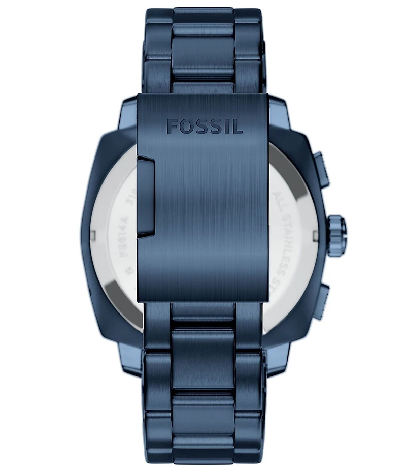 Fossil Men's Machine Quartz Chronograph Navy Stainless Steel Bracelet Watch