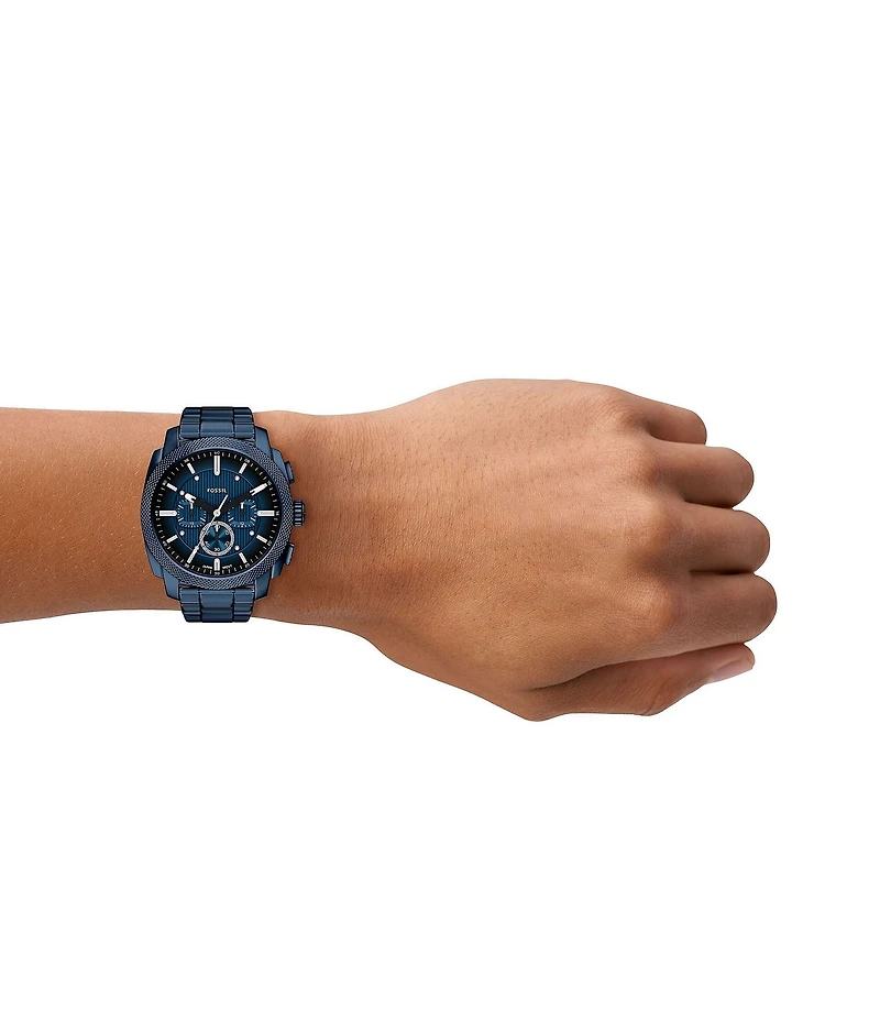 Fossil Men's Machine Quartz Chronograph Navy Stainless Steel Bracelet Watch
