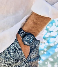 Fossil Men's Machine Quartz Chronograph Navy Stainless Steel Bracelet Watch