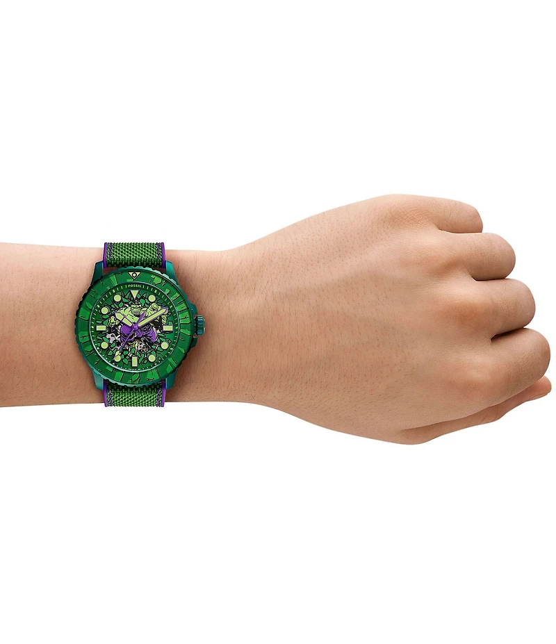 Fossil Men's Marvel x Fossil Limited-Edition Incredible Hulk Automatic Silicone Strap Watch