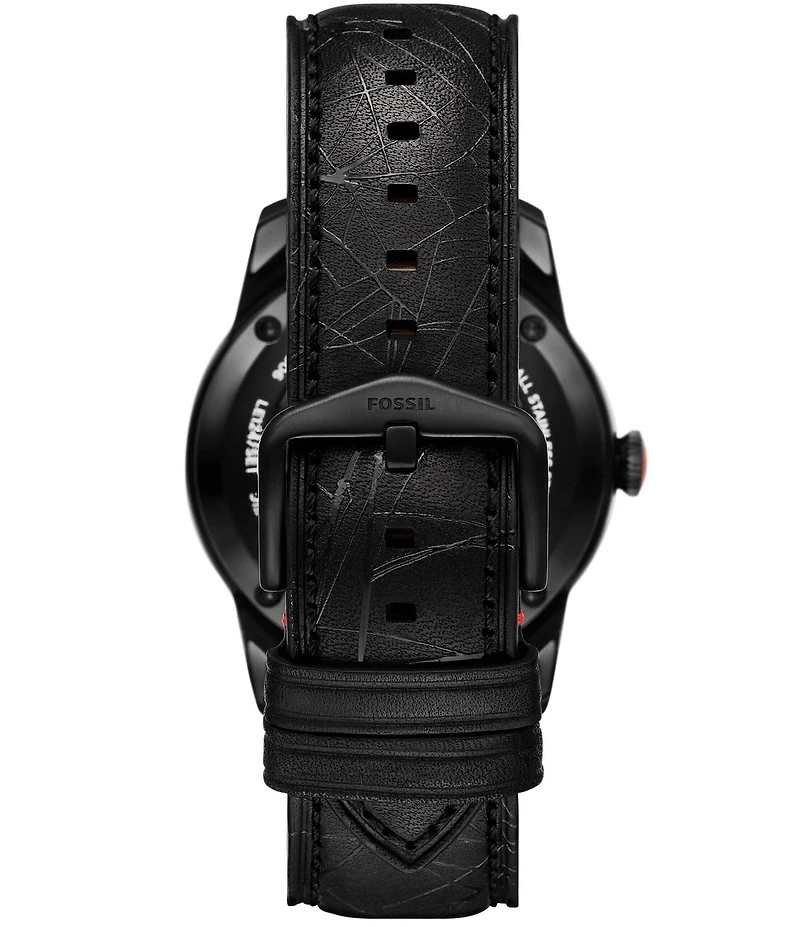 Fossil Men's Marvel x Fossil Limited-Edition Spider-Man Automatic Leather Strap Watch