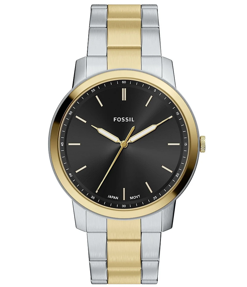 Fossil Men's Minimalist Quartz Three-Hand Stainless Steel Bracelet Watch