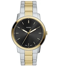 Fossil Men's Minimalist Quartz Three-Hand Stainless Steel Bracelet Watch