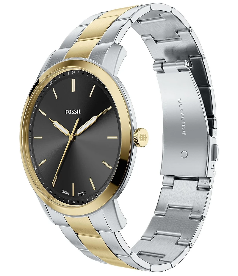 Fossil Men's Minimalist Quartz Three-Hand Stainless Steel Bracelet Watch