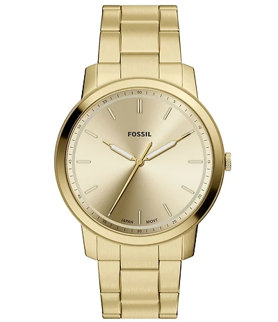 Fossil Men's Minimalist Quartz Three-Hand Stainless Steel Bracelet Watch