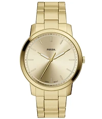 Fossil Men's Minimalist Quartz Three-Hand Stainless Steel Bracelet Watch
