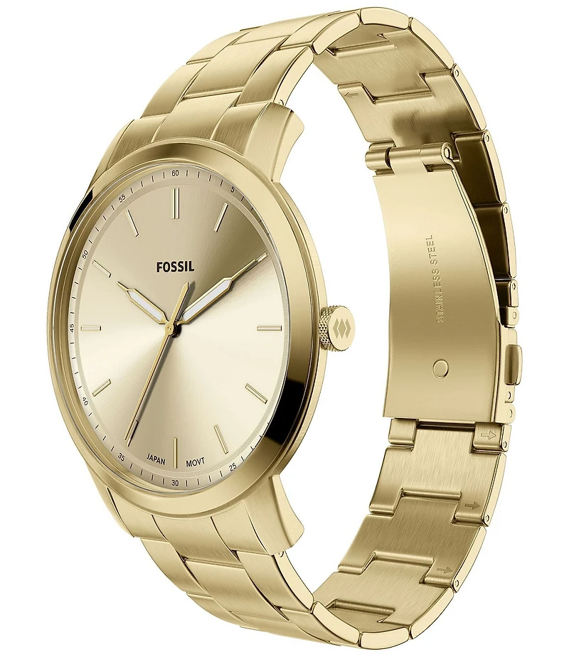 Fossil Men's Minimalist Quartz Three-Hand Stainless Steel Bracelet Watch