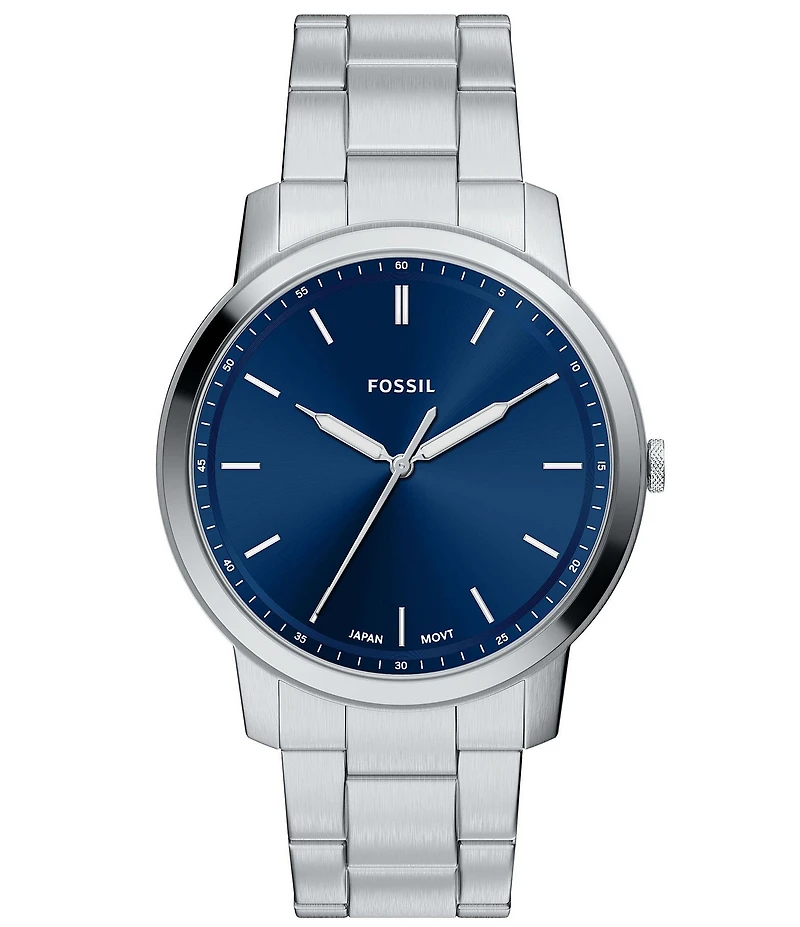 Fossil Men's Minimalist Quartz Three-Hand Stainless Steel Bracelet Watch