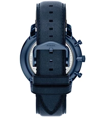 Fossil Men's Neutra Quartz Chronograph Navy Leather Strap Watch