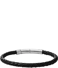 Fossil Men's Skinny Braid Leather Adjustable Bracelet
